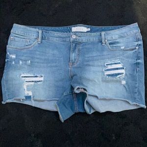 Distressed Jean shorts